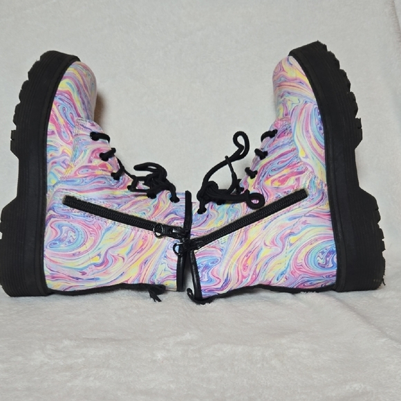 Skechers Gravlen Swirlicious LiL Girl's Boots Hi-Top Zip BOOT KAWAII ARTSY  SZ1 - Picture 9 of 14